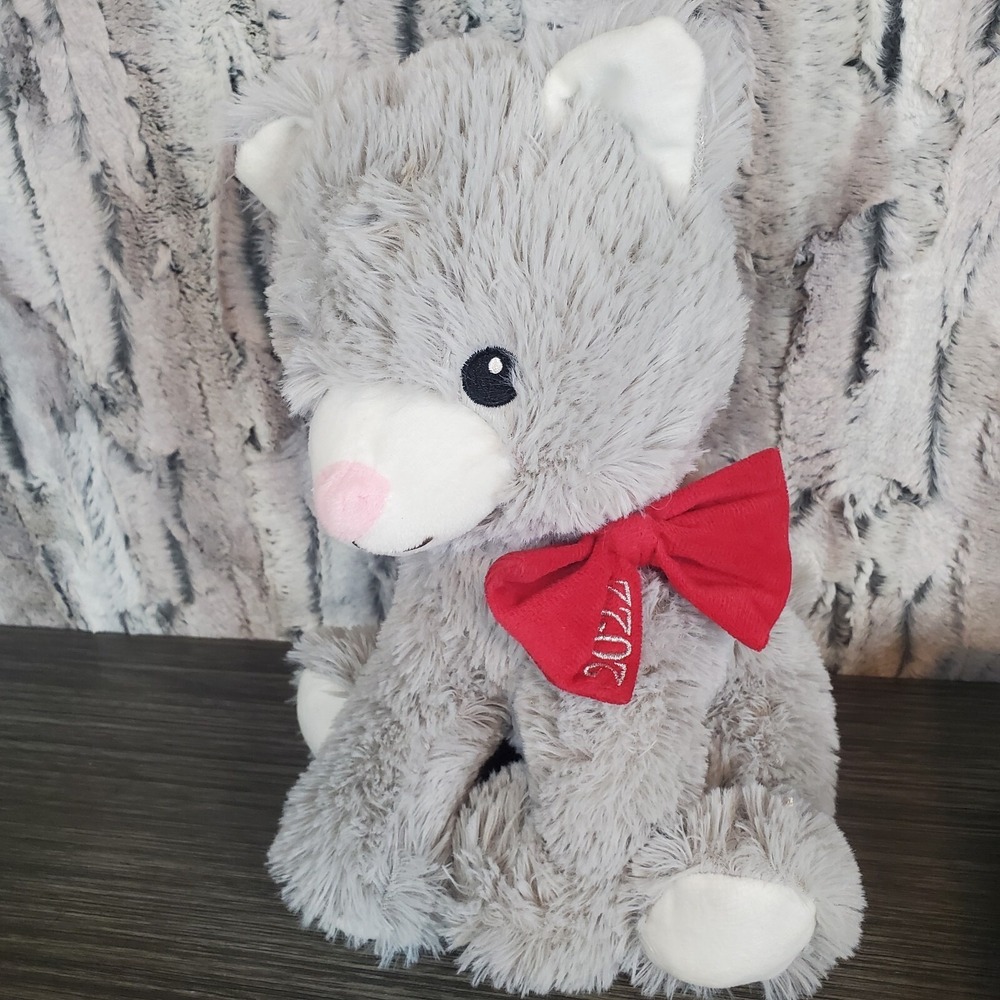 Petsmart‎ Lucky the Cat 11" Plush Dog Toy with Squeaker Gray Kitty 2022